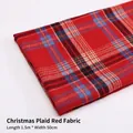 Christmas red plaid fabric wrapping sheet, 1.5m length by 50cm width for flower packaging - 150*50cm / British Plaid Flannel [Red]
