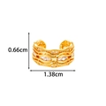Ear cuff doré multi-rangs ondulé avec cristaux, taille 0,66cm sur 1,38cm, sans perçage - Ondulé avec Pierres (2616-3# Or) / Doré