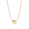 Gold fan-shaped fringe pendant necklace with snake chain for women in minimalist style - Gold (N2145-GO)