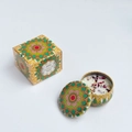 Floral scented soy wax candle in mandala metal tin with matching gift box packaging - 6cm X 4cm Bubble Wrap Packaging No Color Box. / Bangguo Latte