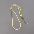 Close-up of 18KGP gold plated snake chain necklace with lobster clasp and extender - Single-layer Gold