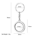 Silver rotating metal keychain blank for custom logos with 98mm length and 32mm ring - Rotating Round X-281 / Silver