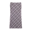 Jupe longue chic en tulle à carreaux pour femmes avec coupe ajustée et cordon latéral - S / Carreaux Violet Gris
