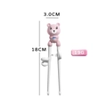 Pink cartoon bear training chopsticks for kids in durable plastic and 18cm length - Pink Bear Training Chopsticks (Opp Bag)