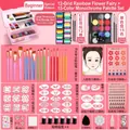 Water-soluble body paint set with 12-color palette and pink storage box tools - [75 Colors Phantom Flower Fairy Set] + Storage Box + Tools