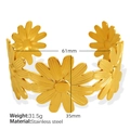 Bracciale in acciaio al titanio dorato con motivo a margherita e diametro 61mm - Oro [Margherita]