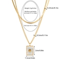 Detailed size specifications for double-layer titanium steel necklace with sun pattern pendant - Gold Sun Motif Shell