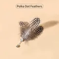 Polka dot feather cat wand refill with bell and grey plumage for interactive pet play - Polka Dot Feather Replacement Heads