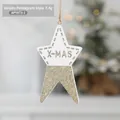 Stella decorativa di Natale dorata con glitter, scritte X-MAS e cordino di canapa rustico - 9.2x5.2cm/7.4g / Oro Stella A Cinque Punte
