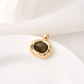 Vintage 18K gold-plated oval pendant featuring natural tiger eye stone inlay - Type A Oval / Gold