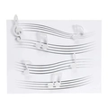 Aimant de réfrigérateur clé de sol blanche et notes sur fond de partition musicale noire - Blanc
