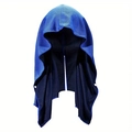 Dark blue hooded cooling towel in breathable mesh fabric with side snap buttons - Button Shawl Style / 63*30CM / Royal Blue