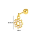 Vergoldeter Piercing-Stecker mit glitzerndem Zirkonia-Blumenkranz-Anhänger für Damen - Blütenblatt Ring (2640-4#) / Gold