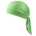 Side view of light green durag with wide brim and long ties for cycling and hip hop - One Size / Solid Fluorescent Green