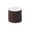 0.7mm dark brown elastic beading cord on white plastic spool for DIY jewelry making - 46m/Roll / Brown