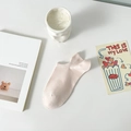Light pink low cut ankle socks for women with anti-slip heel tab in candy color - One Size / Pink