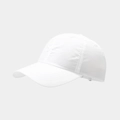 Detail of breathable quick-dry white polyester fabric on this outdoor sports baseball cap - White