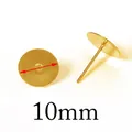 Lot de 100 clous d'oreilles dorés 10mm en acier inoxydable pour création de bijoux DIY - Clous 10mm/100pcs / Or