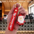 Santa Claus PVC keychain with red silicone wristband, 5.3x4.2CM Christmas charm - Santa Claus-8