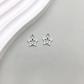 Set of two hollow star-shaped pendants in antique silver finish for DIY jewelry - 1Pc Antique Silver Pentagram 10*12mm