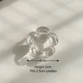 Flower shaped transparent glass candle holder for aromatherapy with a 6cm diameter - Plum Blossom Shape Low Glass Candle Holder