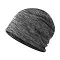 Grey melange knitted slouchy beanie for men and women with breathable thin texture - One Size/Adjustable / Mixed Black
