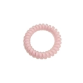 Detail of pink spiral phone cord hair tie with high-elasticity and seamless texture - Matte Pink