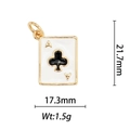 Ace of Clubs poker card pendant in 18k gold plated finish with size measurements - Club A Poker Card (DZ-124)