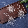 Three-piece set of transparent acrylic snowflake ornaments with white hanging ribbons - Sun Flower 12CM (Set of 3)