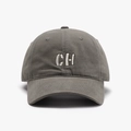 Vintage dark gray baseball cap with white CH letter embroidery and wide curved brim - Adjustable / Dark Gray