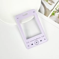 Purple acrylic photo card holder in music player design for student ID or polaroid - No Accessories / Purple