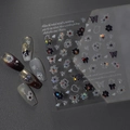 Pegatinas 3D para uñas con mariposas láser y motivos florales en plata y negro - Estilo Mariposa Láser con Cadena de Perlas (CO-130)