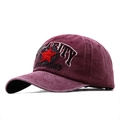 Vintage burgundy baseball cap with 3D embroidery and washed cotton canvas finish - 05 Wine Red