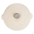 Coperchio rotondo in silicone bianco sporco con maniglia esagonale grigia e trama a spirale - 12 Pollici (35.5CM)