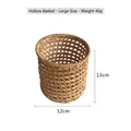 Large hand-woven rattan storage cylinder holder with hollow design and 13cm height - Rattan Hollow Cylinder Large 12*13cm
