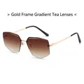 Gafas de sol poligonales al aire con montura dorada y lentes degradadas marrones - Marco Dorado Lente Té Degradado