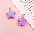 Paia di ciondoli a stella in resina viola con anelli in metallo per gioielli fai-da-te - 14x16mm / Stella Viola