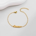 Detailed view of the gold Cancer zodiac letter bracelet with adjustable clasp - Cancer Gold