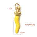 Golden crown Italian cornicello pendant with yellow enamel coating, size 2cm and 0.8g weight - BXGPJ125-Yellow Italian Horn Pendant