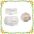 Molde de silicona para caja octogonal con medidas y ejemplo de producto acabado en beige - Caja de Almacenamiento Octagonal