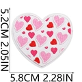 Detail showing heart monster embroidery patch with 5.8cm width and 5.2cm height dimensions - No.13-White Heart Scattering