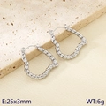 Pendientes de aro corazón retorcido en plata de acero inoxidable, medidas 25x3mm y peso 6g - Color Acero (KE118497-NJ)