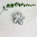 Gray marble ink flower hair claw clip with acetate finish for elegant high ponytail style - 8cm Flower-Light Grey Marble