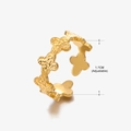 Adjustable golden four-leaf clover ring in stainless steel with 1.7cm diameter - Gold (027 Style) / 1.7cm (Adjustable)