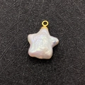 Star shaped natural freshwater baroque pearl pendant with golden loop connector - Five-Pointed Star 12x16mm