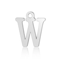 Polished silver stainless steel letter W pendant with round hanging loop for DIY jewelry - Letter W(LA060-Wx5)