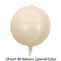 18-inch caramel brown 4D round aluminum foil balloon for birthday party decorations - 18 Inch / Caramel