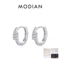 Pendientes de aro en plata S925 con moissanita brillante y certificado GRA - Moissanita Color D con Certificado GRA (Plata S925)