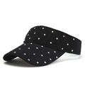 Visiera parasole nera alla moda con strass per protezione solare all'aperto estiva - Adulto / Stile Strass Bianco Brillante