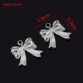 Ciondolo a fiocco in acciaio inox argento lucido per gioielli DIY, 1,5x1,3cm - Stile A / Color Acciaio